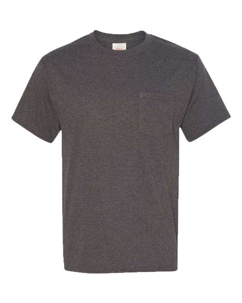 Hanes 152 S / Charcoal Heather Hanes 5590: Men's Authentic Pocket T-Shirt