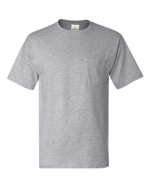 Hanes 152 S / Light Steel Hanes 5590: Men's Authentic Pocket T-Shirt
