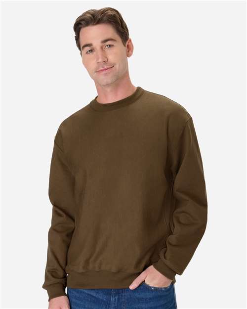 Hanes 16218 S / Army Brown Hanes OG600: Unisex Beefy® Sweats Premium Heavyweight Crewneck Sweatshirt
