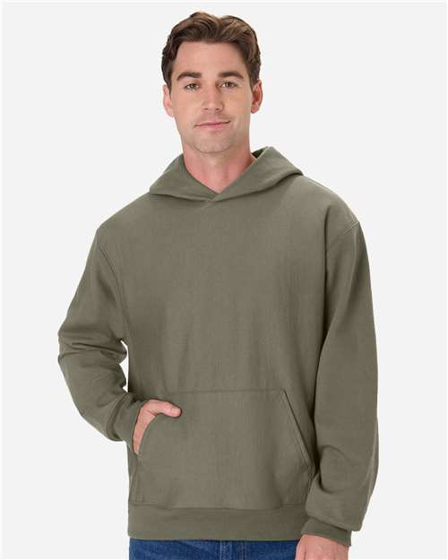 Hanes 16224 S / Fatigue Green Hanes OG700: Unisex Premium Heavyweight Hooded Sweatshirt