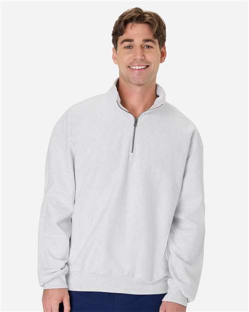 Hanes 16228 S / Ash Hanes OG900: Men's Premium Heavyweight Quarter-Zip Sweatshirt