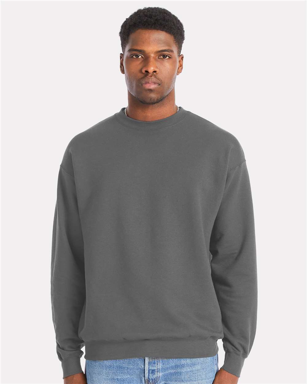 Hanes Fleece - Core - Crew L / Smoke Grey Hanes RS160 Unisex Perfect Sweats Crewneck Sweatshirt