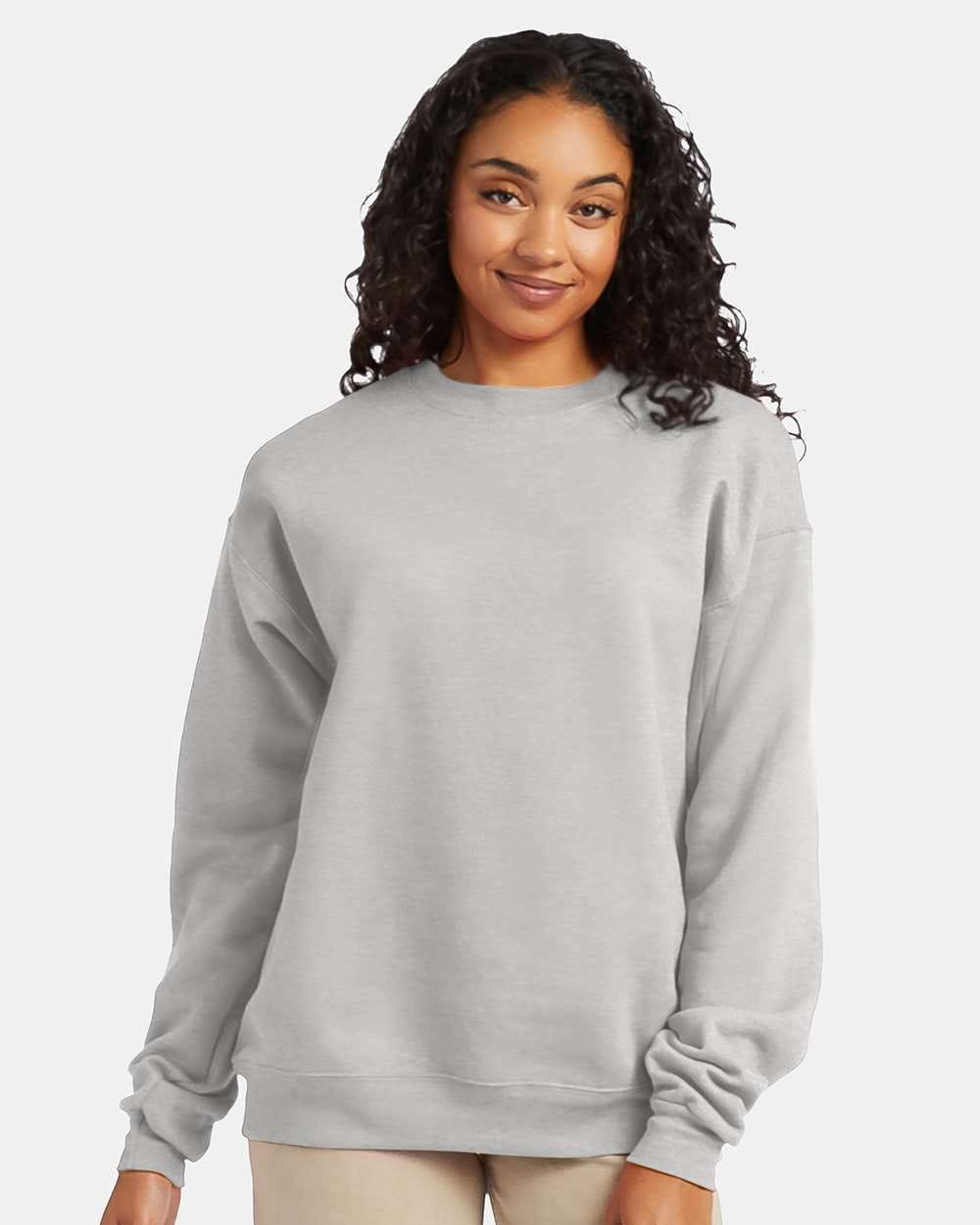 Hanes Fleece - Core - Crew S / Ash Hanes P160 Unisex EcoSmart® Crewneck Sweatshirt