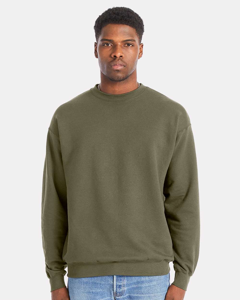 Hanes Fleece - Core - Crew S / Fatigue Green Hanes RS160 Unisex Perfect Sweats Crewneck Sweatshirt