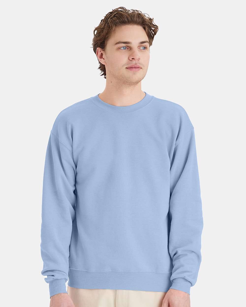 Hanes Fleece - Core - Crew S / Light Blue Hanes P160 Unisex EcoSmart® Crewneck Sweatshirt