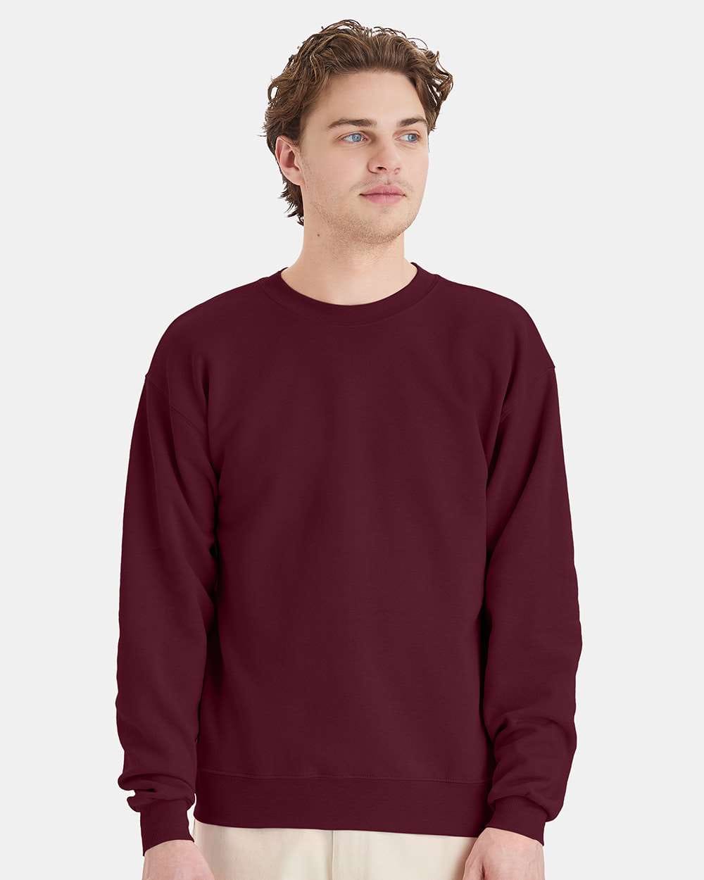 Hanes Fleece - Core - Crew S / Maroon Hanes P160 Unisex EcoSmart® Crewneck Sweatshirt
