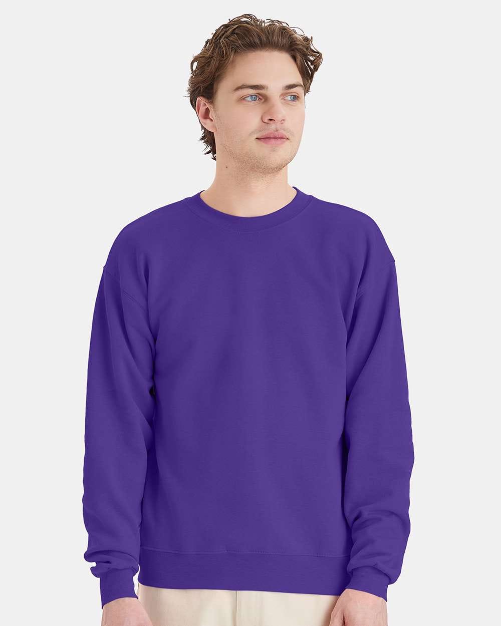 Hanes Fleece - Core - Crew S / Purple Hanes P160 Unisex EcoSmart® Crewneck Sweatshirt