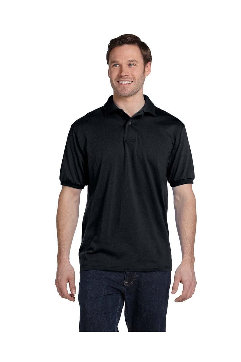 Hanes Polos/Knits 4XL / Black Hanes 054: EcoSmart Polo