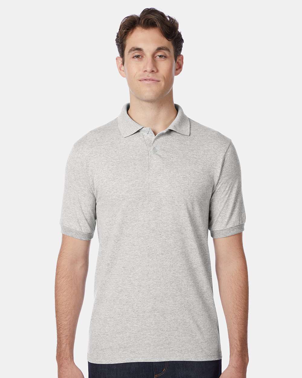 Hanes Polos/Knits L / Ash Hanes 054X Ecosmart Polo