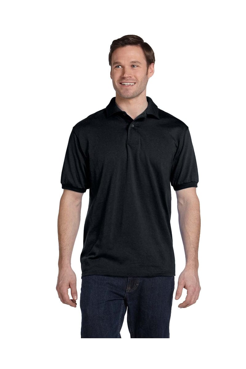 Hanes Polos/Knits S / Black Hanes 054: Ecosmart Polo