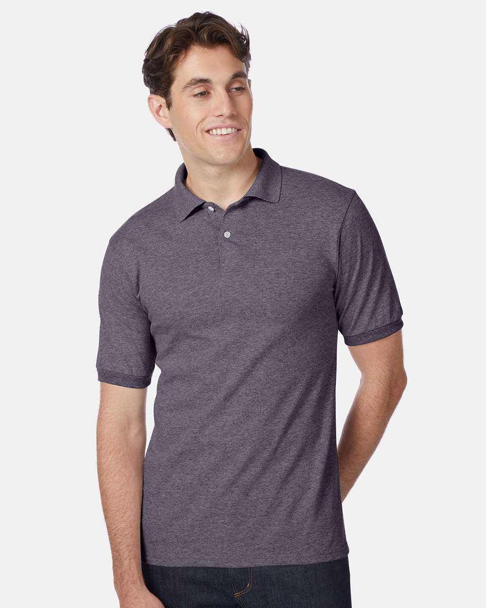 Hanes Polos/Knits S / Charcoal Heather Hanes 054X Ecosmart Polo