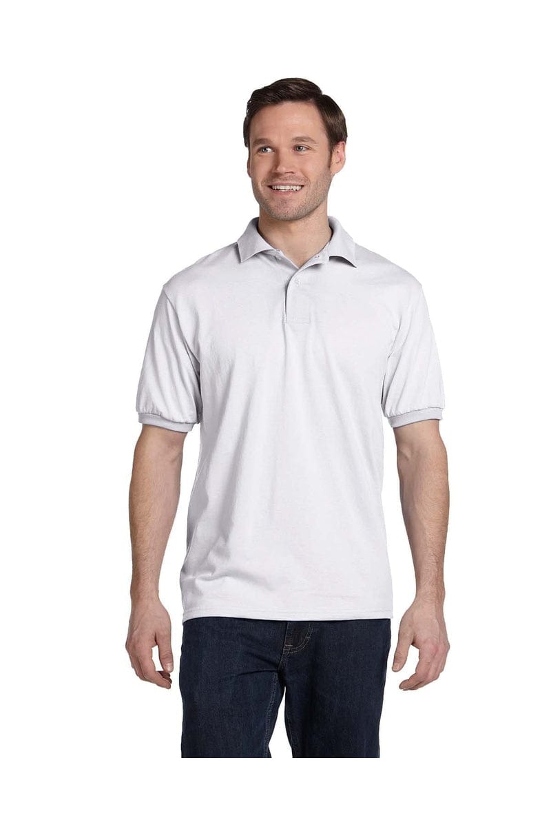 Hanes Polos/Knits S / White Hanes 054: Ecosmart Polo