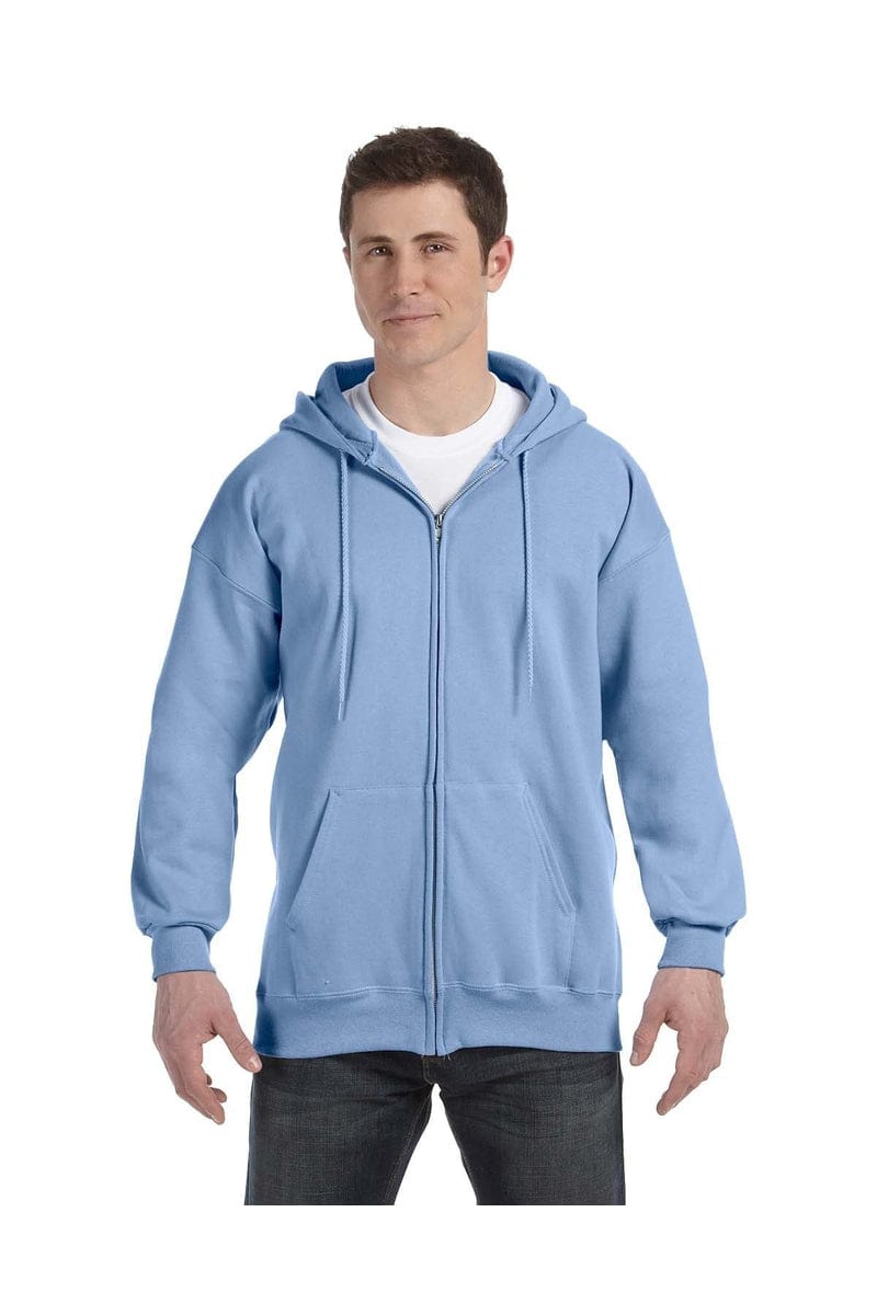 Hanes Sweatshirts/Fleece S / Light Blue Hanes F280: Adult 9.7 oz. Ultimate Cotton(r) 90/10 Full-Zip Hood