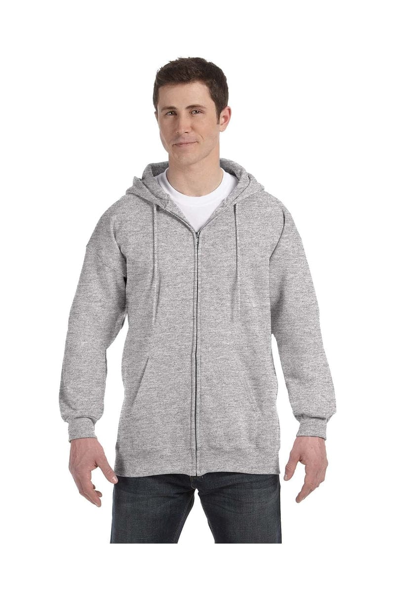 Hanes Sweatshirts/Fleece S / Light Steel Hanes F280: Adult 9.7 oz. Ultimate Cotton(r) 90/10 Full-Zip Hood