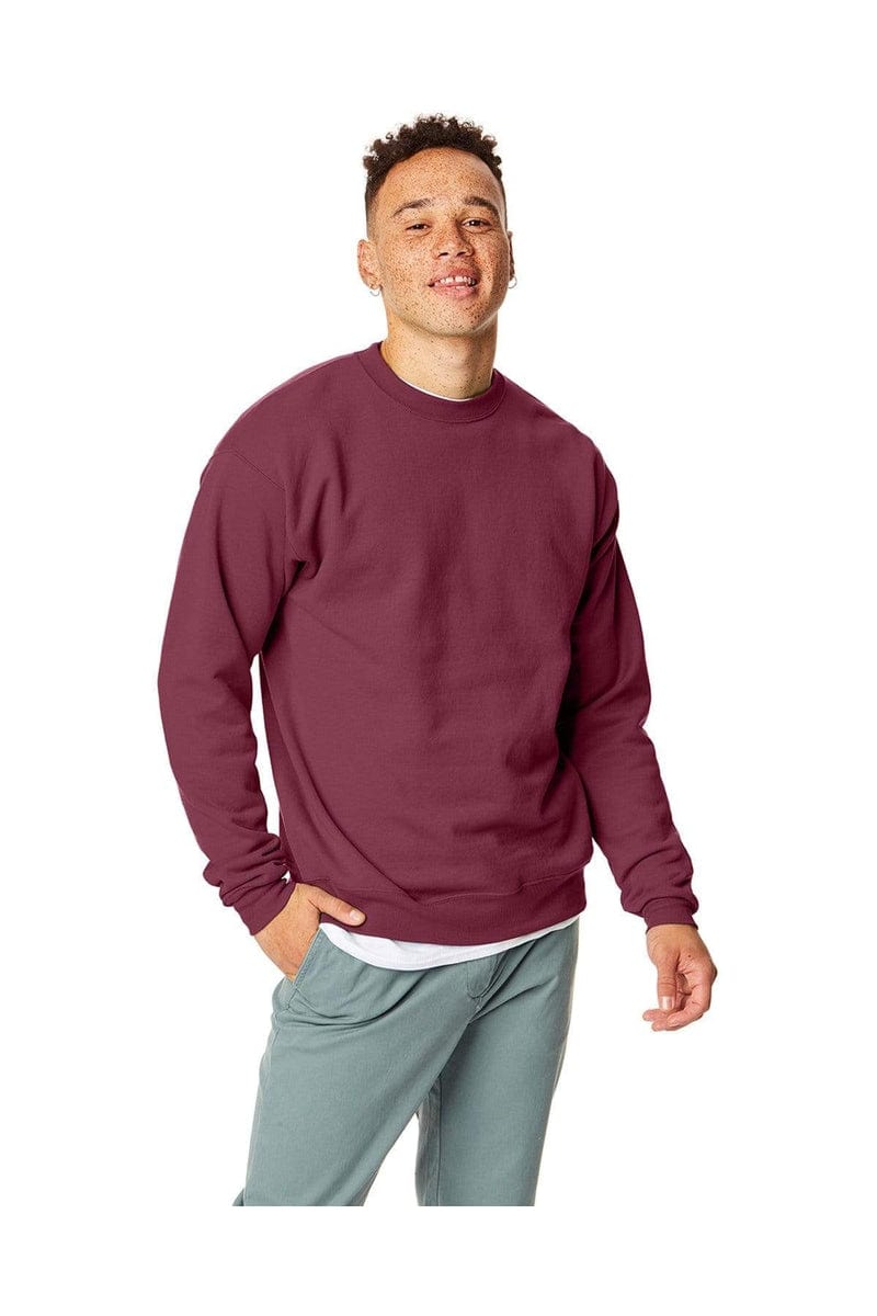 Hanes Sweatshirts/Fleece S / Maroon Hanes P1607: EcoSmart Crewneck Sweatshirt