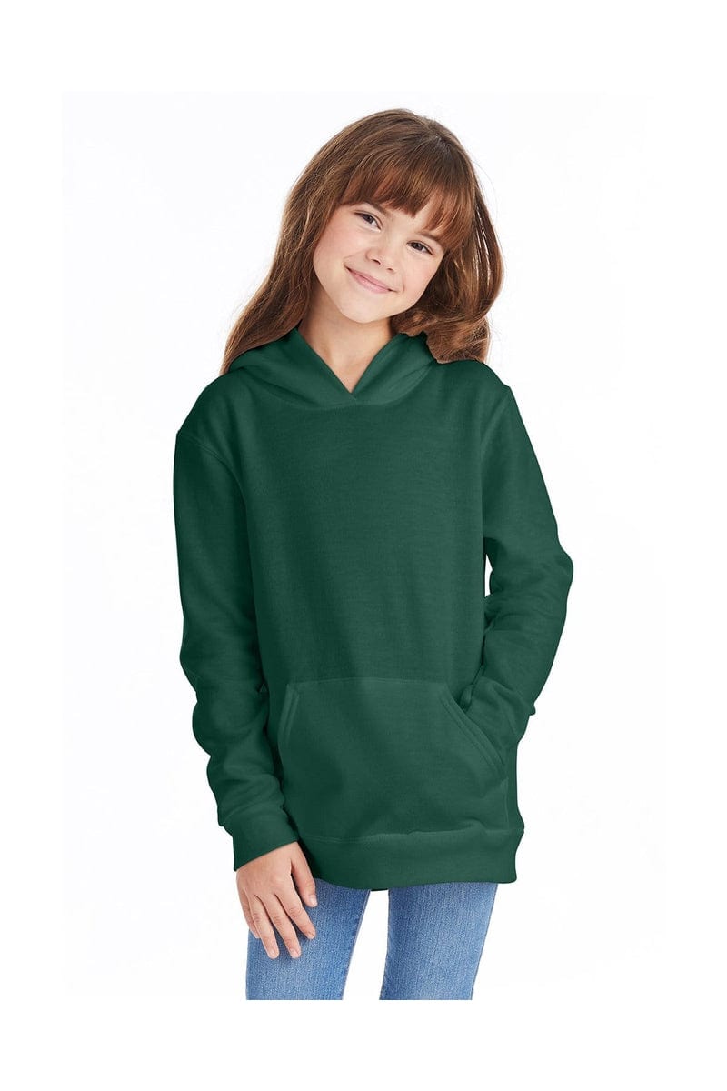 Hanes Sweatshirts/Fleece XS / Deep Forest Hanes P473: Youth 7.8 oz. EcoSmart(r) 50/50 Pullover Hood