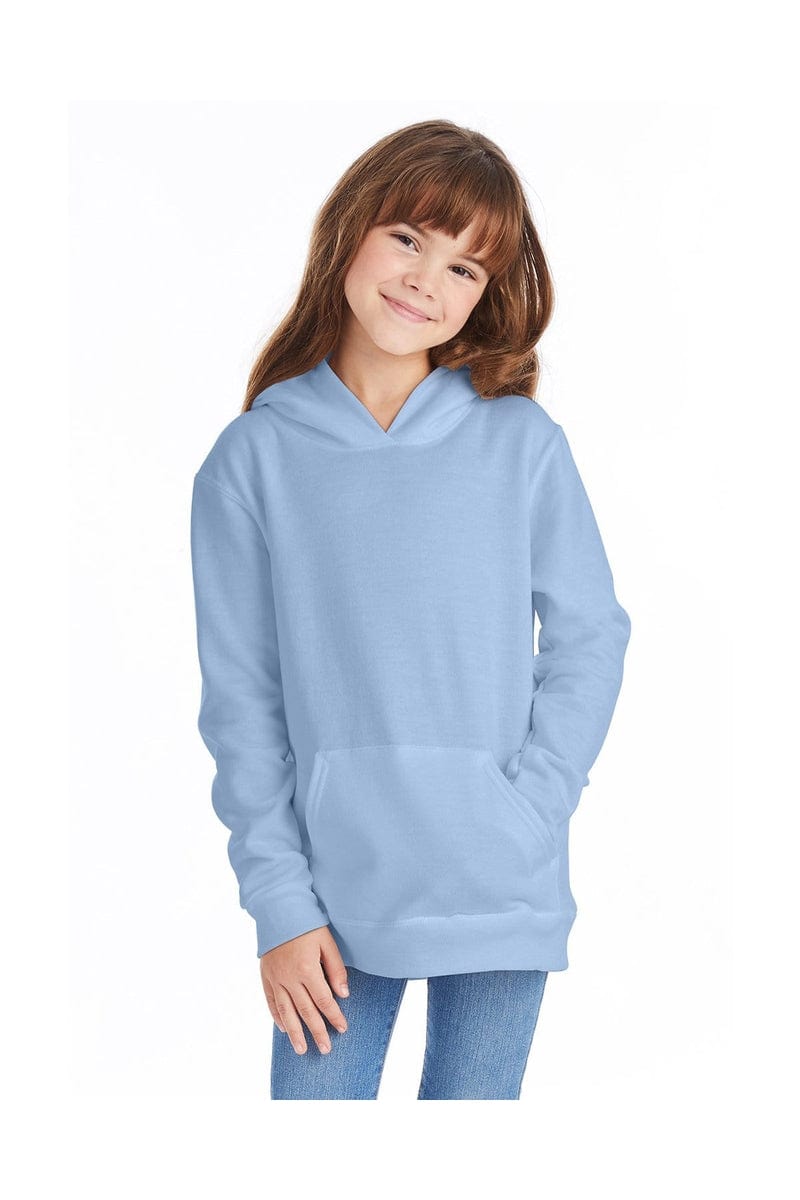 Hanes Sweatshirts/Fleece XS / Light Blue Hanes P473: Youth 7.8 oz. EcoSmart(r) 50/50 Pullover Hood