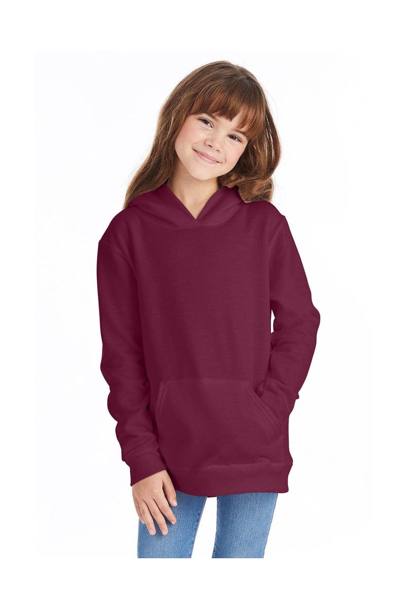 Hanes Sweatshirts/Fleece XS / Maroon Hanes P473: Youth 7.8 oz. EcoSmart(r) 50/50 Pullover Hood