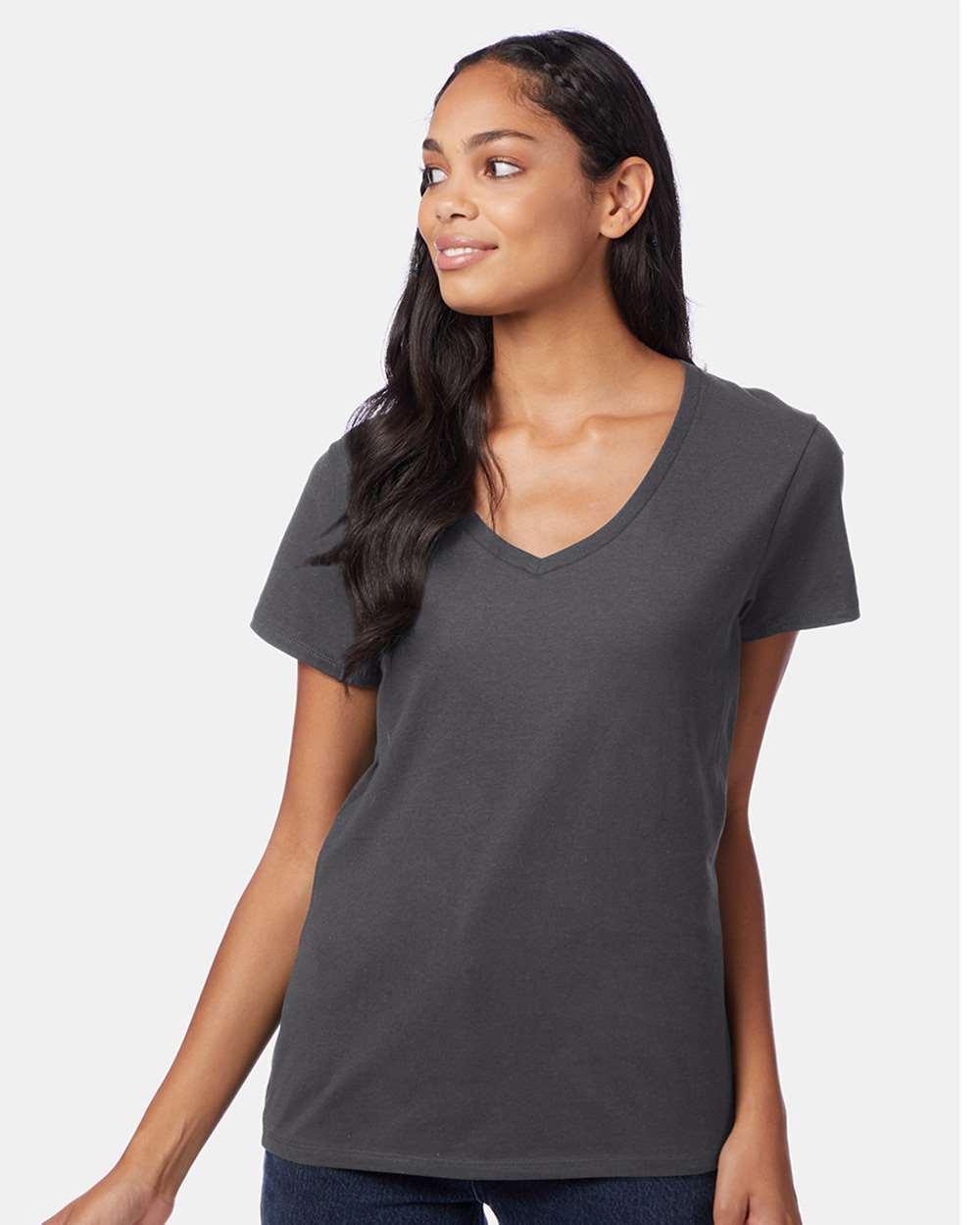 Hanes T-Shirts - Premium Hanes S04V Women's Perfect-T V-Neck T-Shirt