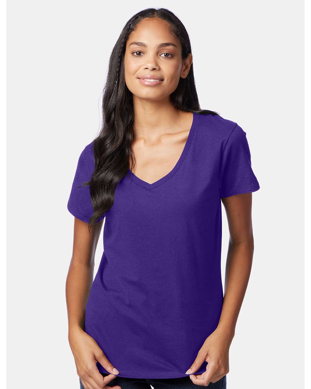 Hanes T-Shirts - Premium Hanes S04V Women's Perfect-T V-Neck T-Shirt