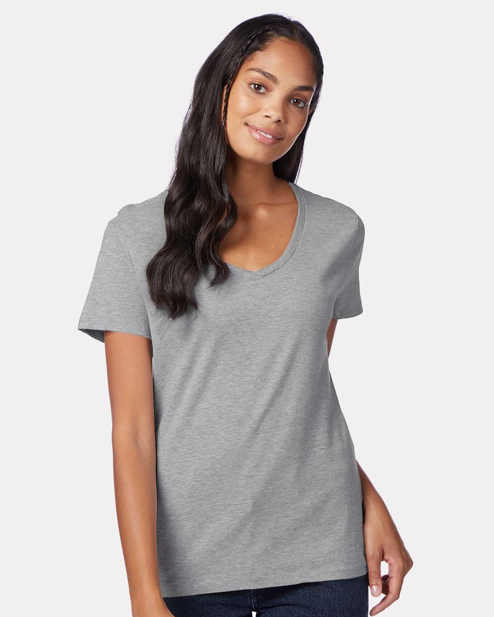 Hanes T-Shirts - Premium Hanes S04V Women's Perfect-T V-Neck T-Shirt