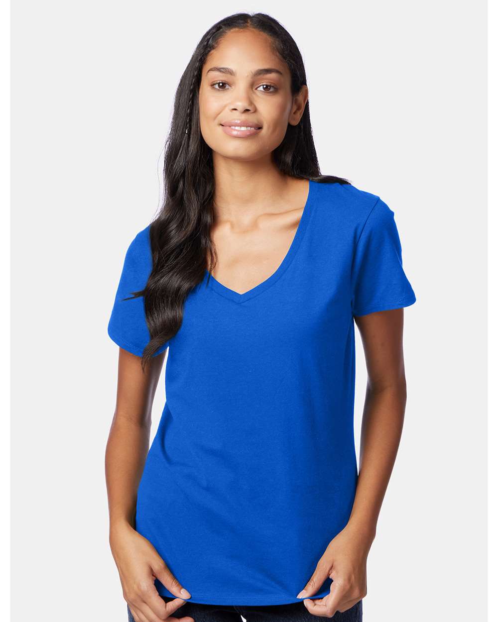 Hanes T-Shirts - Premium Hanes S04V Women's Perfect-T V-Neck T-Shirt