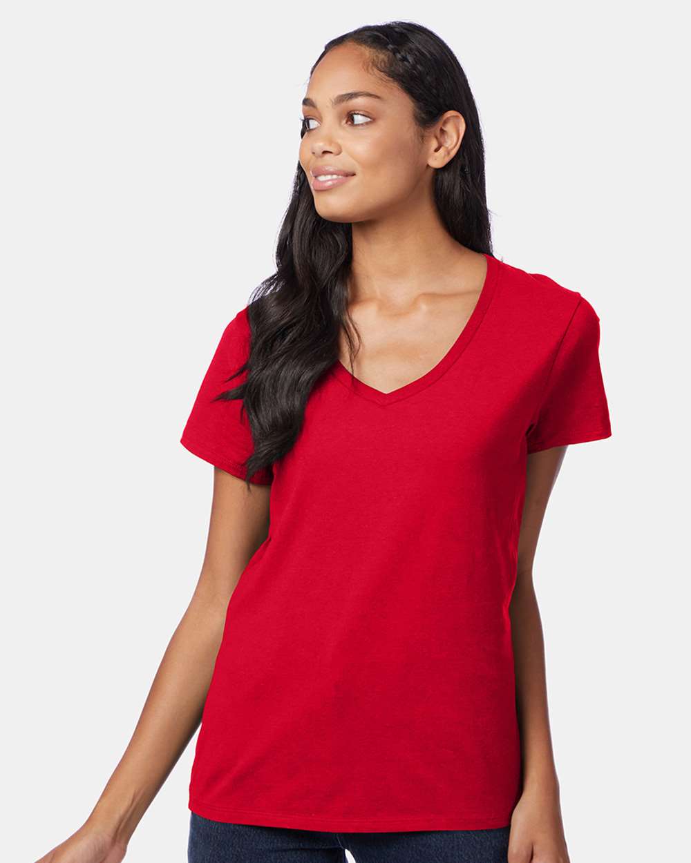 Hanes T-Shirts - Premium Hanes S04V Women's Perfect-T V-Neck T-Shirt