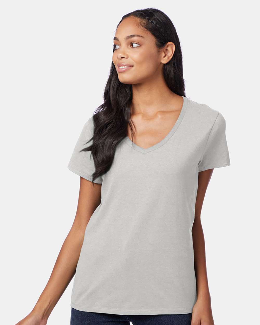 Hanes T-Shirts - Premium Hanes S04V Women's Perfect-T V-Neck T-Shirt