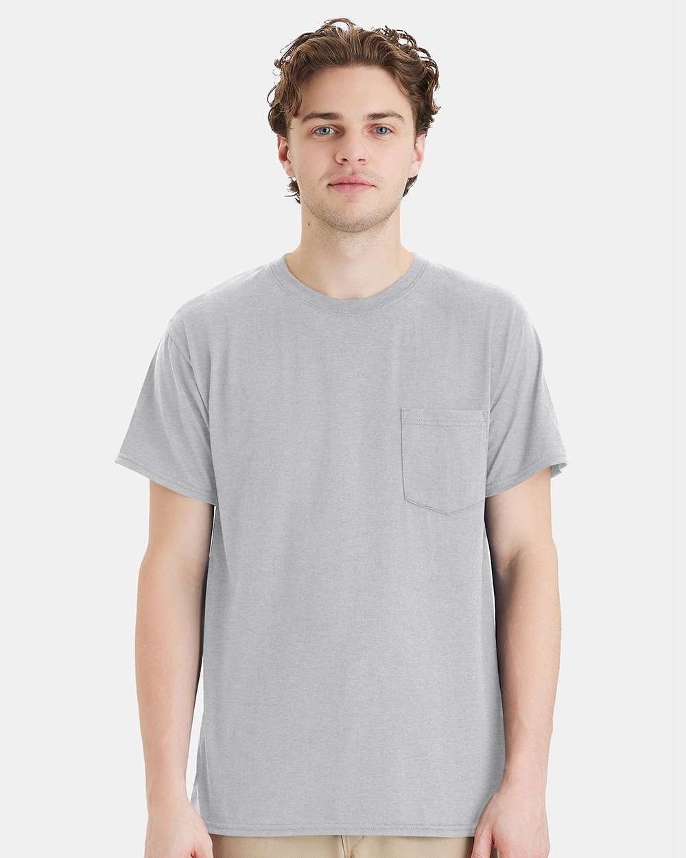 Hanes T-Shirts - Premium S / Light Steel Hanes W110 Unisex Workwear Pocket T-Shirt