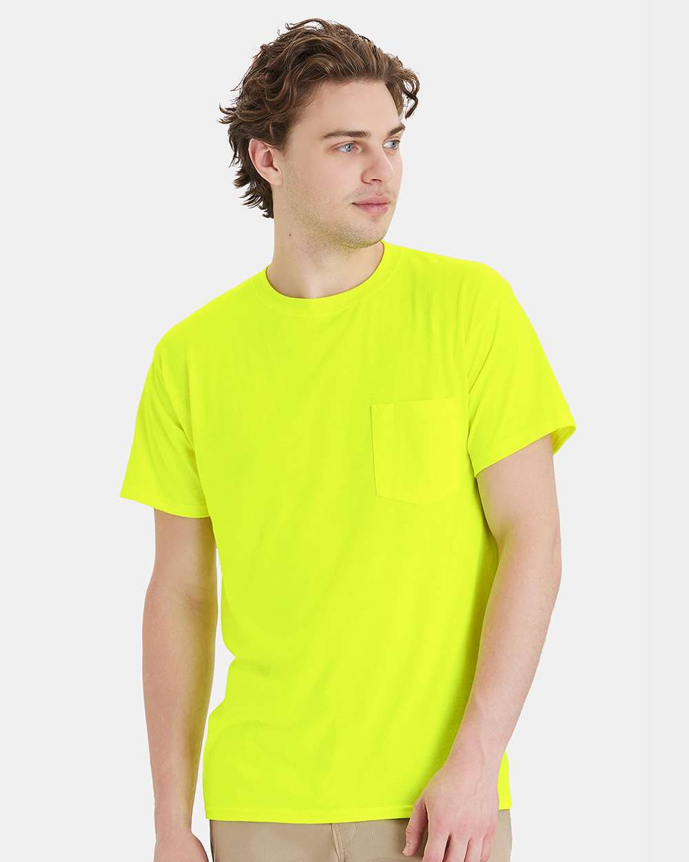 Hanes T-Shirts - Premium S / Safety Green Hanes W110 Unisex Workwear Pocket T-Shirt