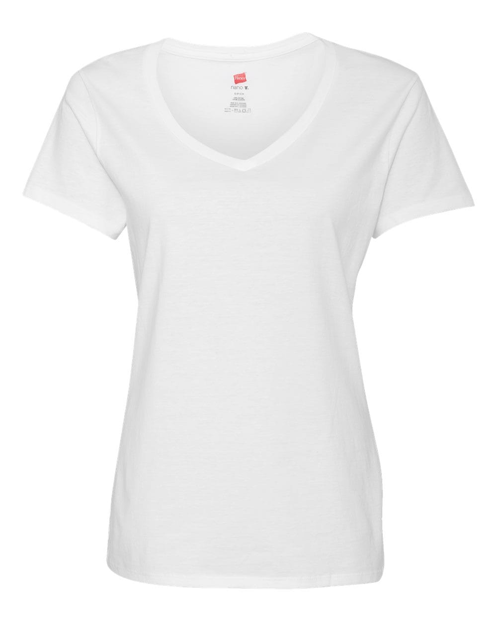 Hanes T-Shirts - Premium XS / White Hanes S04V Women's Perfect-T V-Neck T-Shirt