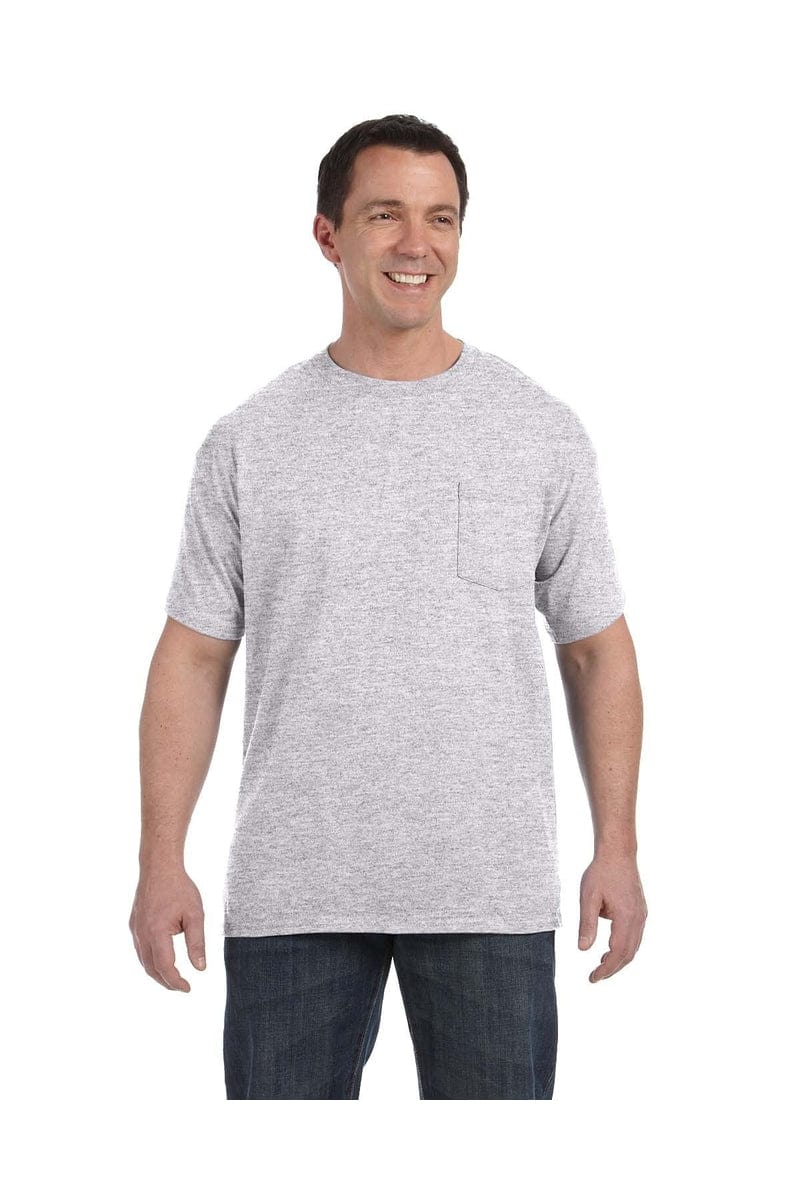 Hanes T-Shirts S / Ash Hanes H5590: Men's 6.1 oz. Tagless® Pocket T-Shirt