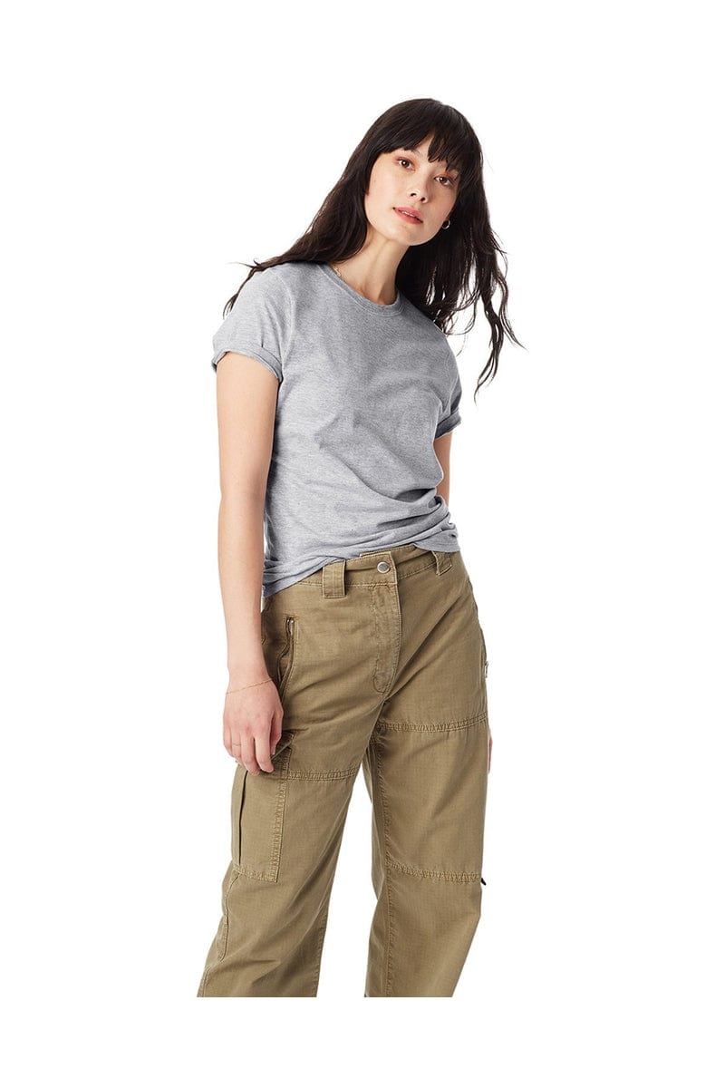 Hanes T-Shirts S / Ash Hanes SL04: Ladies Nano-T Cotton Tee 100% ring spun cotton