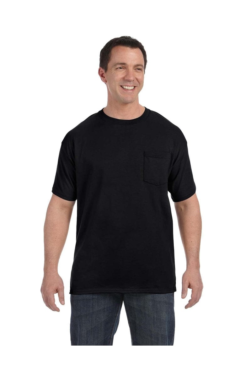 Hanes T-Shirts S / Black Hanes H5590: Men's 6.1 oz. Tagless® Pocket T-Shirt
