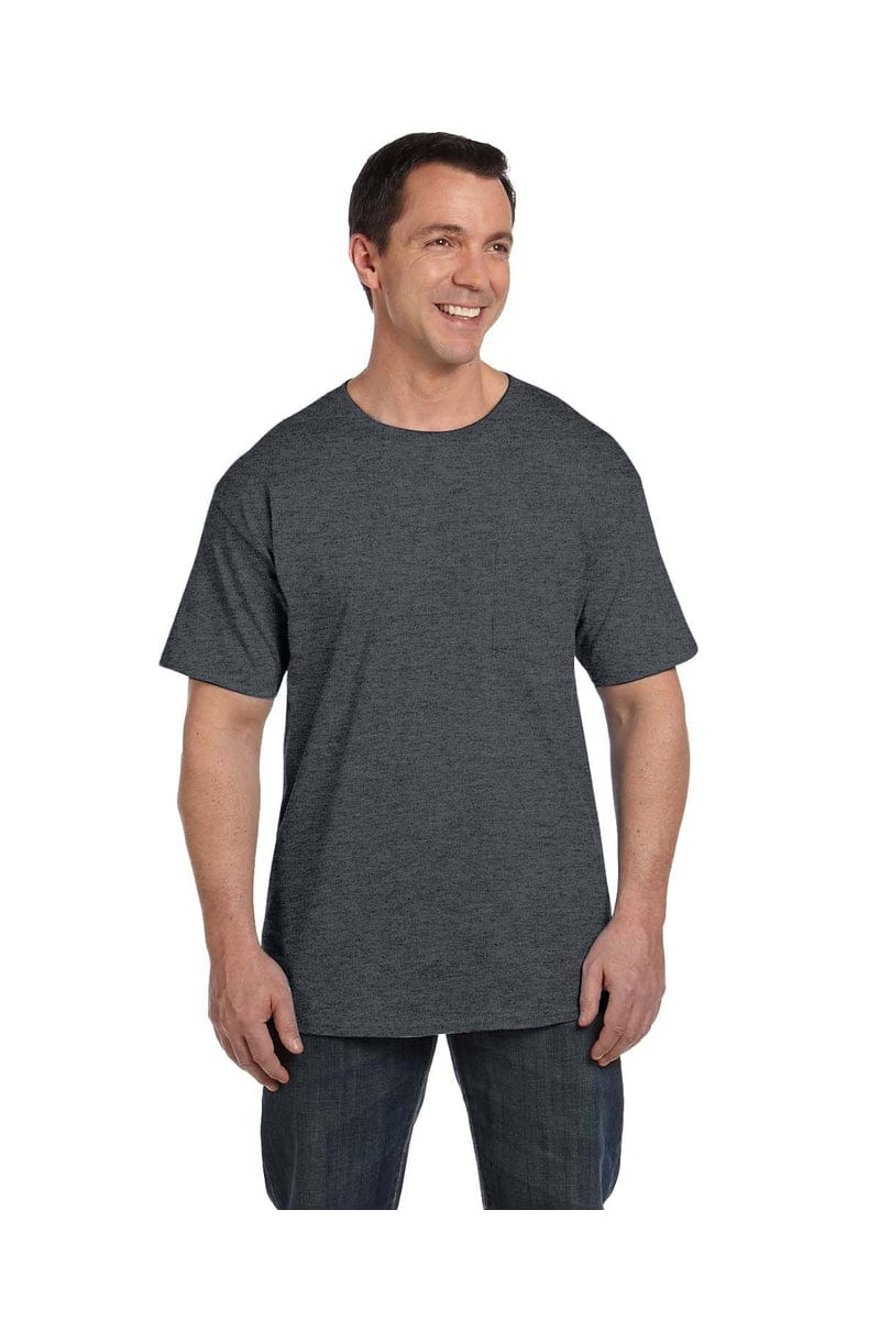 Hanes T-Shirts S / Charcoal Heather Hanes 5190P: Adult 6.1 oz. Beefy-T® with Pocket