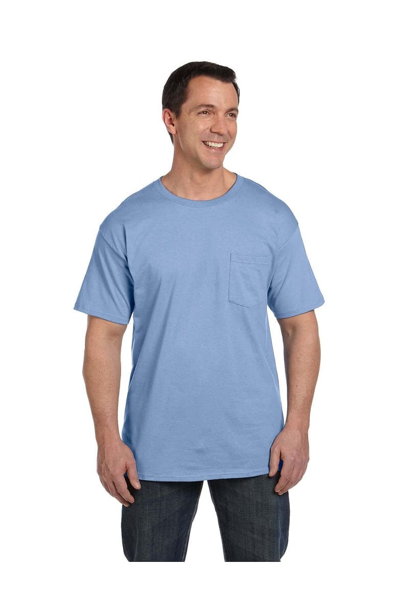 Hanes T-Shirts S / Light Blue Hanes 5190P: Adult 6.1 oz. Beefy-T® with Pocket