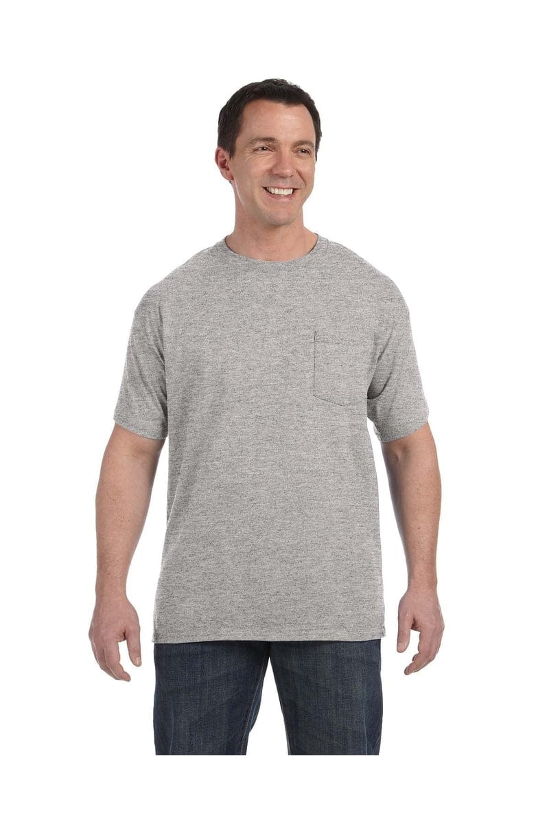 Hanes T-Shirts S / Light Steel Hanes H5590: Men's 6.1 oz. Tagless® Pocket T-Shirt