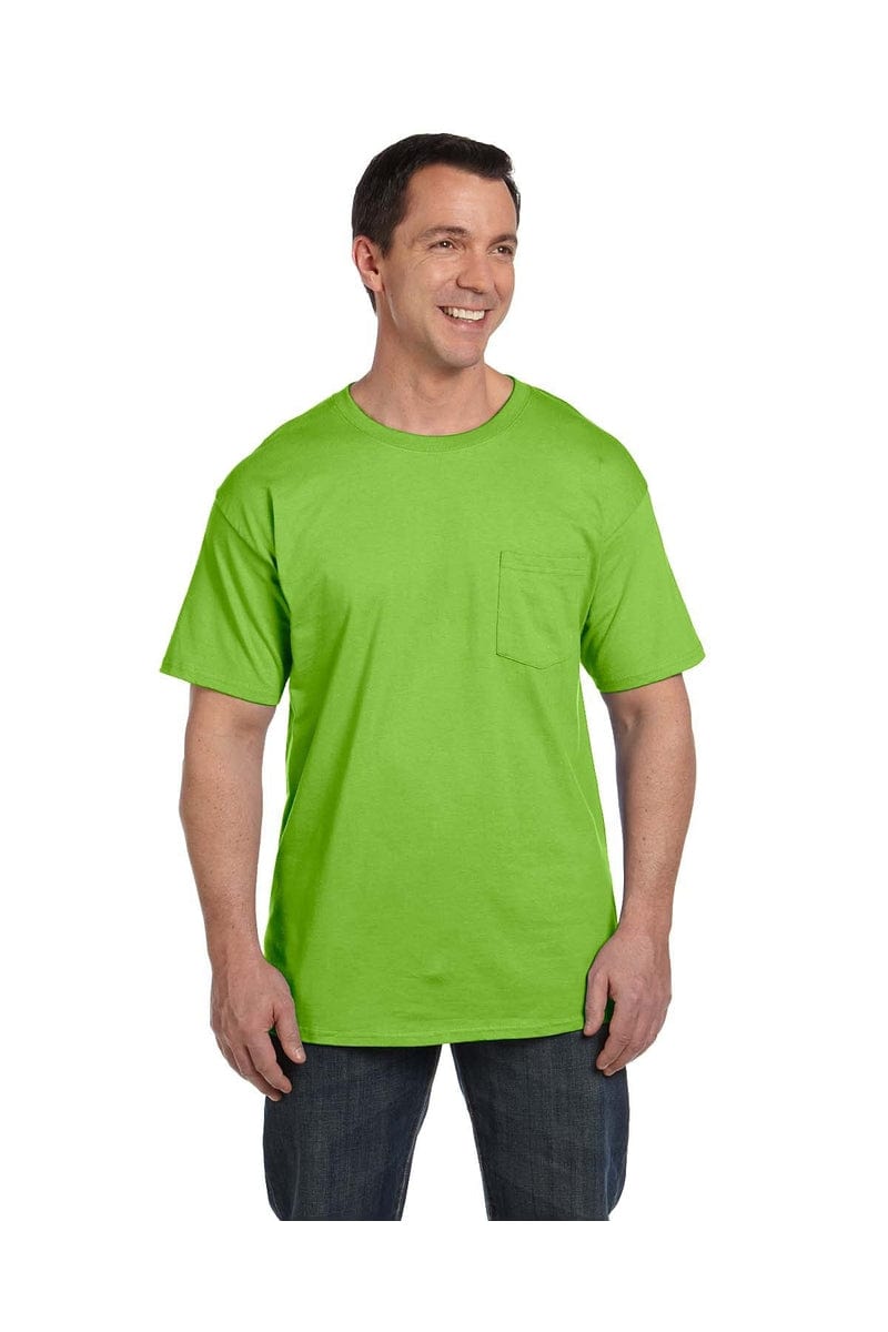 Hanes T-Shirts S / Lime Hanes 5190P: Adult 6.1 oz. Beefy-T® with Pocket
