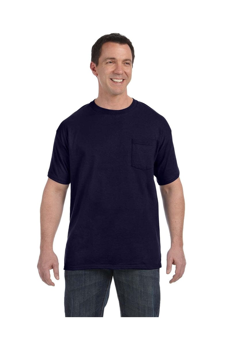 Hanes T-Shirts S / Navy Hanes H5590: Men's 6.1 oz. Tagless® Pocket T-Shirt