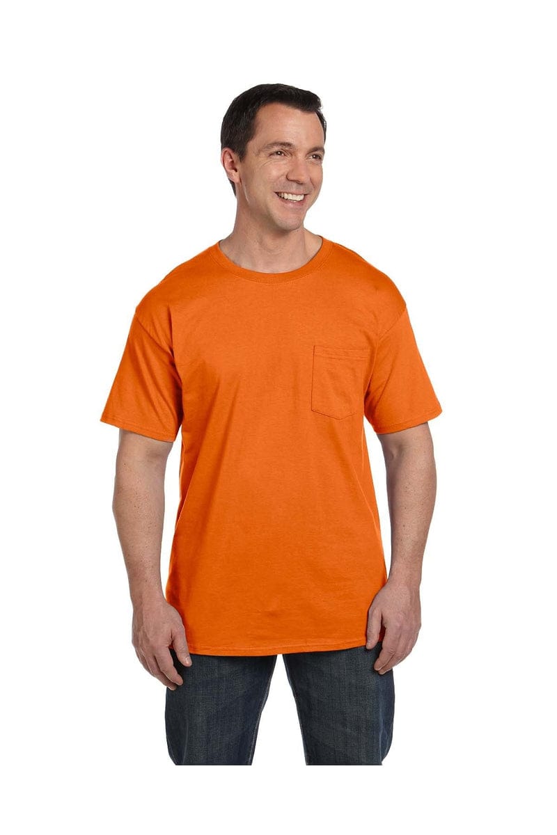 Hanes T-Shirts S / Orange Hanes 5190P: Adult 6.1 oz. Beefy-T® with Pocket, Basic Colors