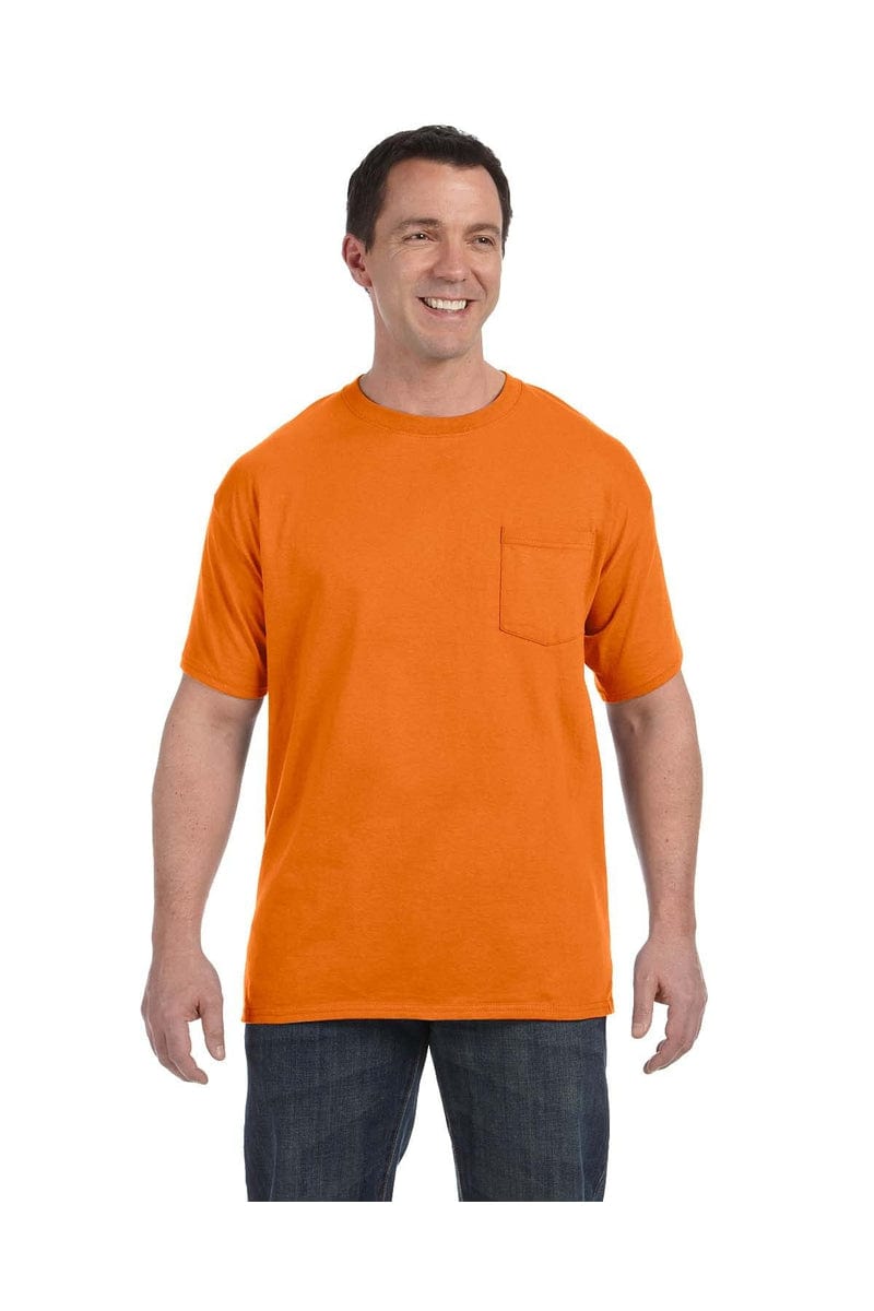 Hanes T-Shirts S / Orange Hanes H5590: Men's 6.1 oz. Tagless® Pocket T-Shirt