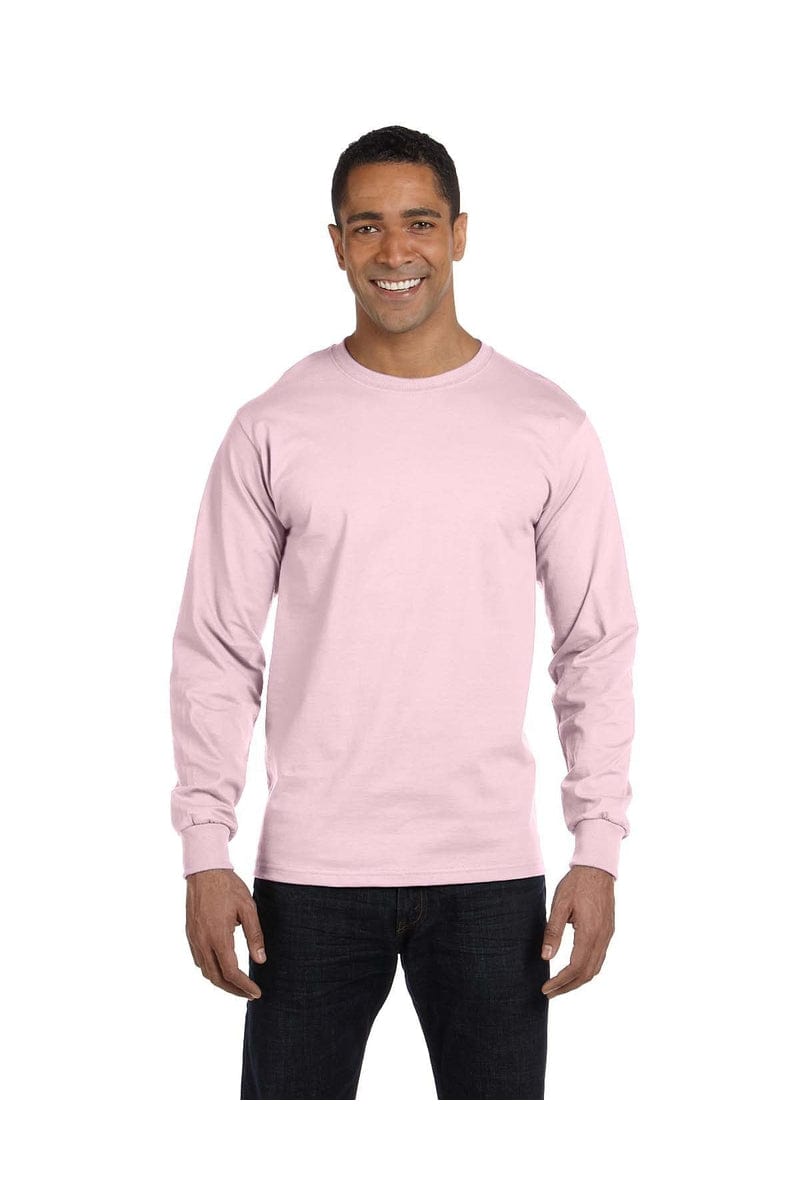 Hanes T-Shirts S / Pale Pink Hanes 5186: Adult 6.1 oz. Long-Sleeve Beefy-T®, Basic Colors