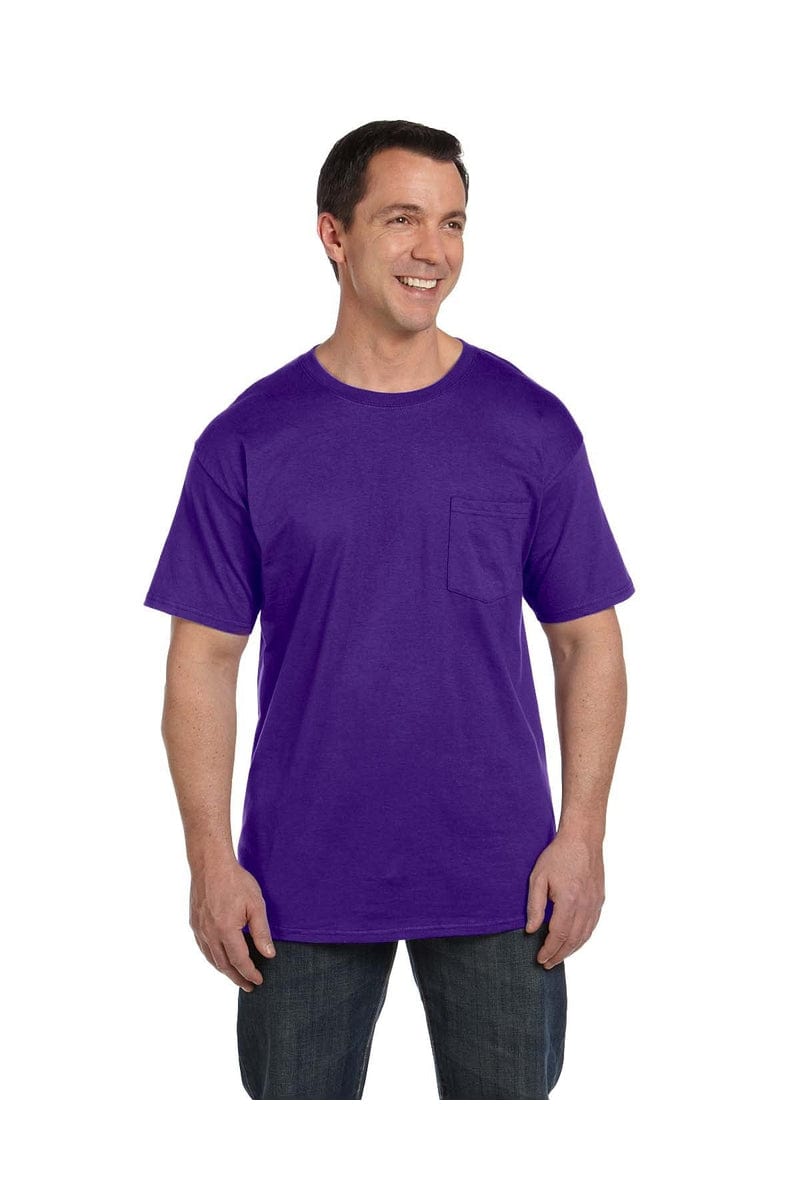 Hanes T-Shirts S / Purple Hanes 5190P: Adult 6.1 oz. Beefy-T® with Pocket, Basic Colors