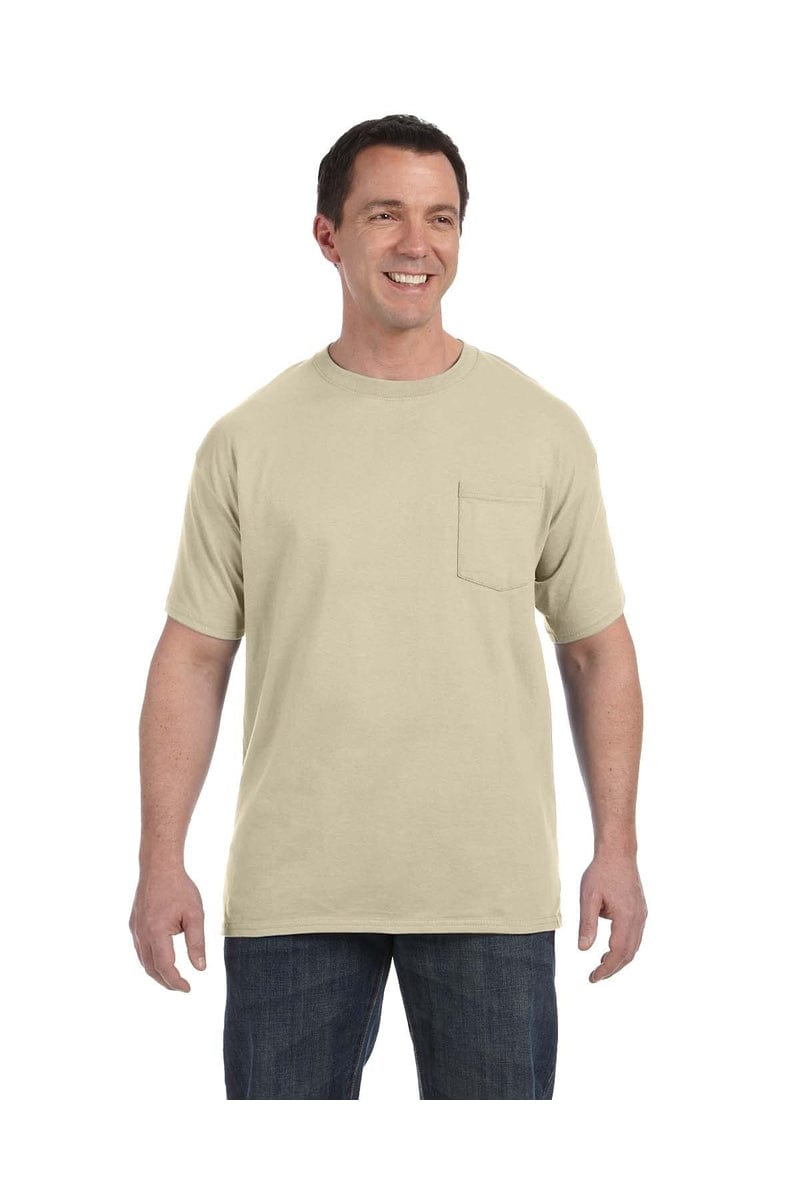 Hanes T-Shirts S / Sand Hanes H5590: Men's 6.1 oz. Tagless® Pocket T-Shirt