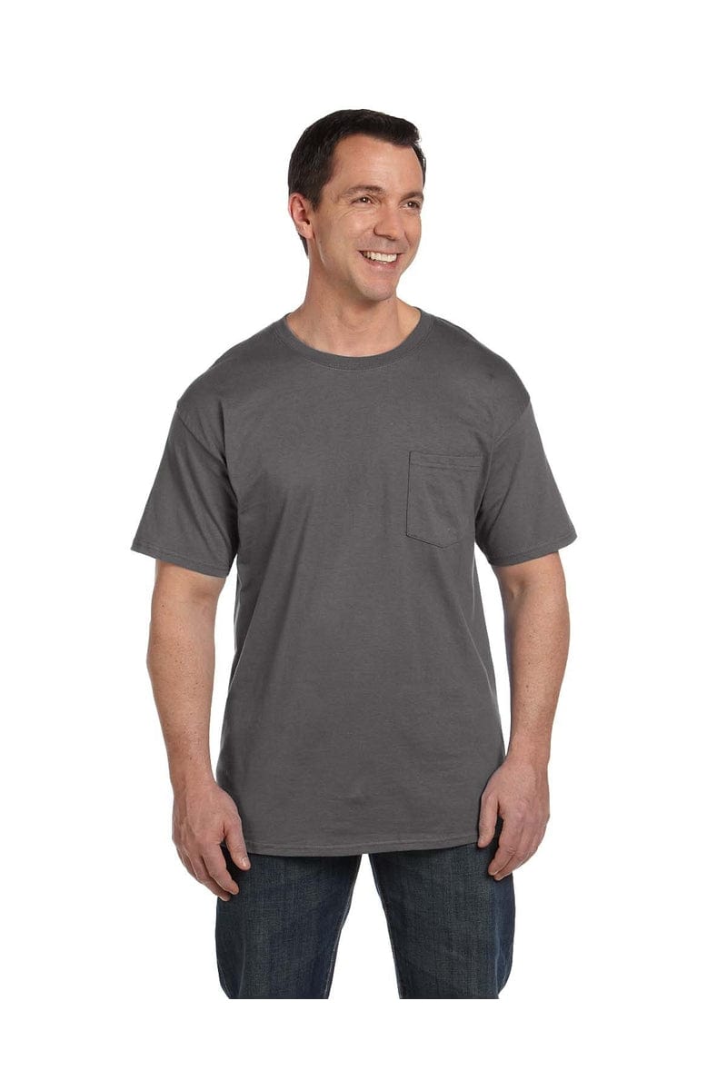 Hanes T-Shirts S / Smoke Gray Hanes 5190P: Adult 6.1 oz. Beefy-T® with Pocket, Basic Colors