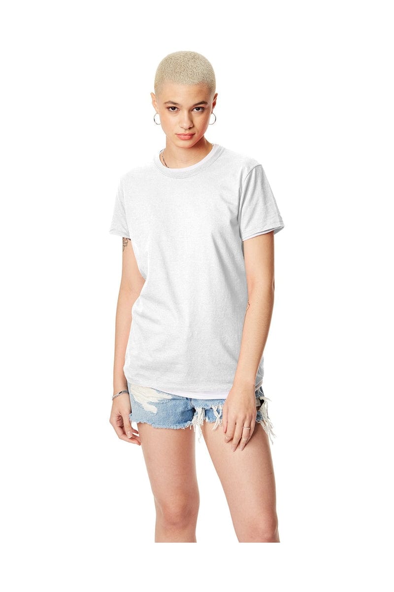 Hanes T-Shirts S / White Hanes SL04: Ladies Nano-T Cotton Tee 100% ring spun cotton