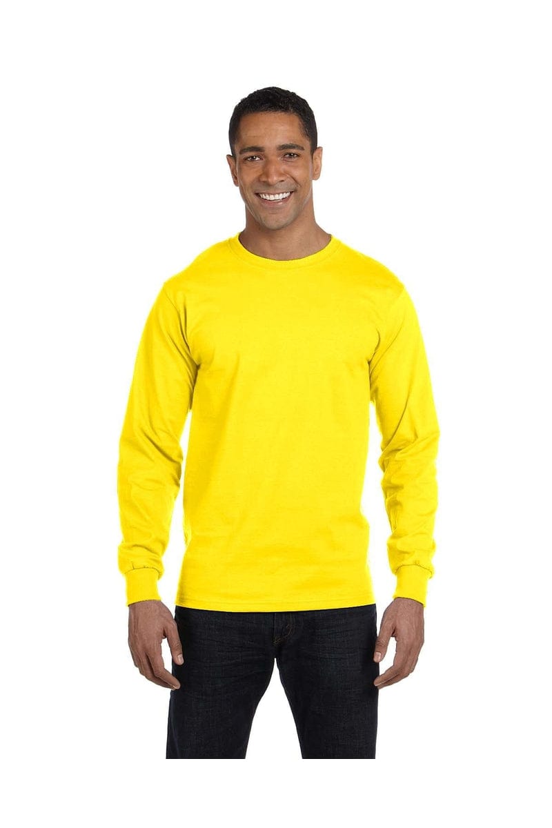 Hanes T-Shirts S / Yellow Hanes 5186: Adult 6.1 oz. Long-Sleeve Beefy-T®, Basic Colors