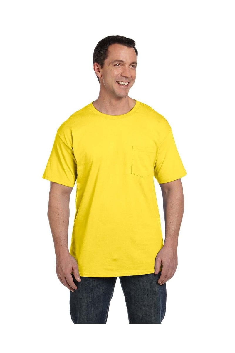 Hanes T-Shirts S / Yellow Hanes 5190P: Adult 6.1 oz. Beefy-T® with Pocket