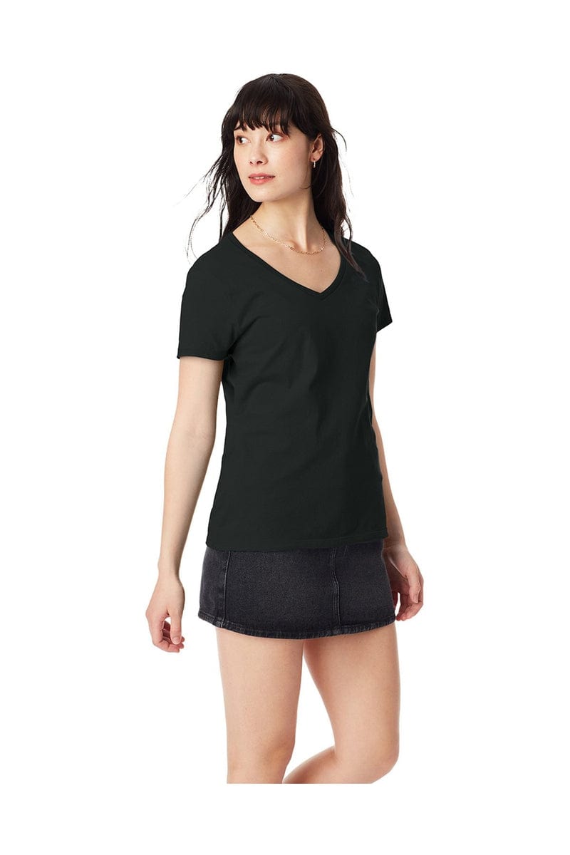 Hanes S04V Ladies Nano V Neck T Shirt 100 Cotton Bulkthreads Bulkthreads