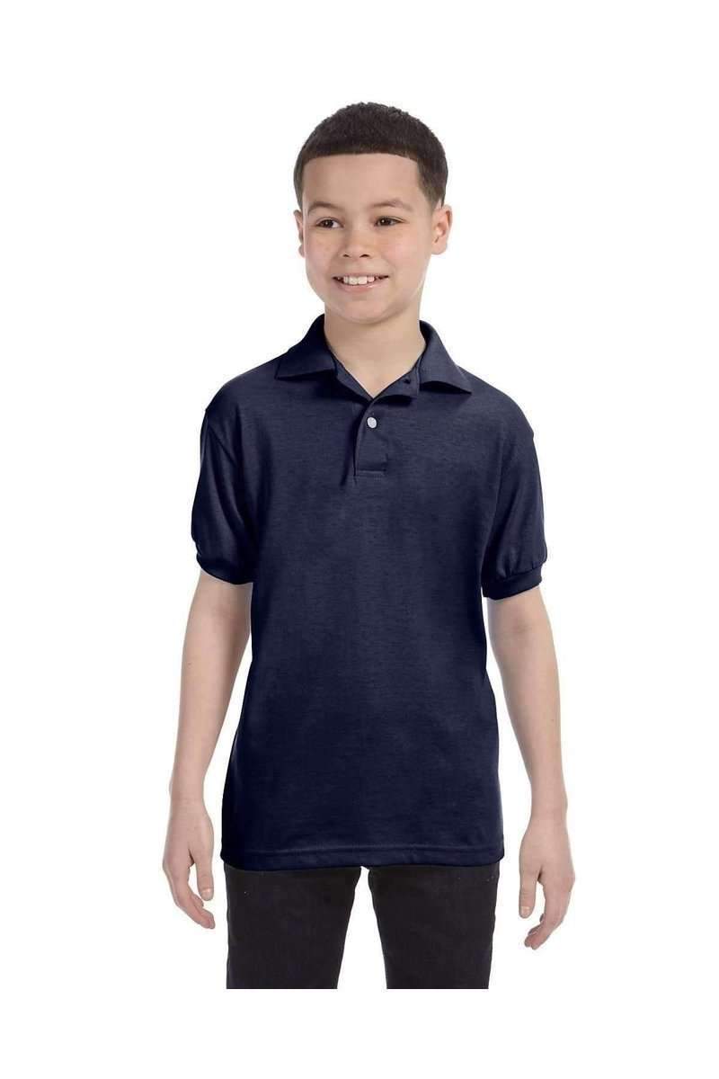 Hanes T-Shirts XS / Deep Navy Hanes 054Y: Jersey Knit Youth Wholesale Polo